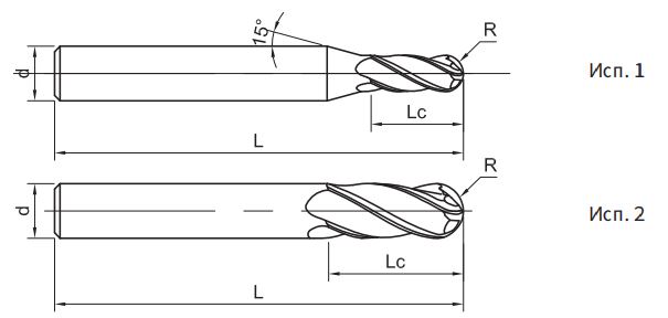 Эскиз: US200-B4-05010 Фреза монолитная твердосплавная Gesac