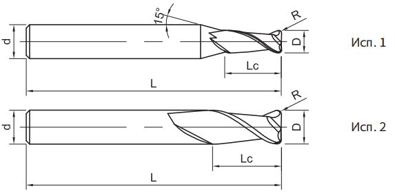 Эскиз: US200-R2-03003 Фреза монолитная твердосплавная Gesac