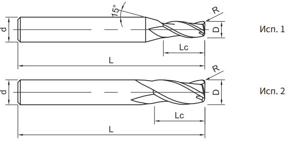 Эскиз: US200-R3-04002 Фреза монолитная твердосплавная Gesac