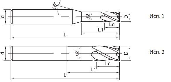 Эскиз: US200-SN4-02008 Фреза монолитная твердосплавная Gesac
