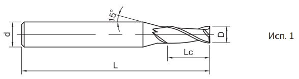 Эскиз: US260-S2-00802 Фреза монолитная твердосплавная Gesac