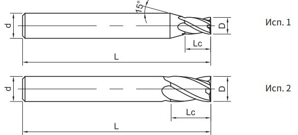 Эскиз: US260-SS4B-02004 Фреза монолитная твердосплавная Gesac