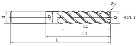 SA300-SF-RN4-10030 Фреза монолитная твердосплавная Gesac