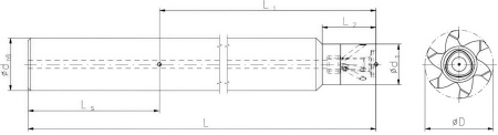 MTD122-20115W16-DM20S  Хвостовик для фрез POLYMILL Твердосплавный Gesac