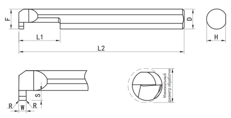 GPT-GR60W25L16 Минирезец твердосплавный Для внутренней канавки Gesac