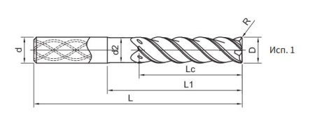 SA300-SF-IC-RN4-20030A Фреза монолитная твердосплавная Gesac