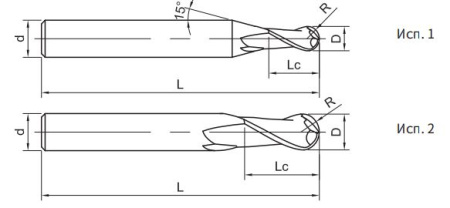 SG200-M-B2-0.5-2-50 Фреза монолитная твердосплавная Gesac
