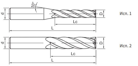 SH260-SL4-8-32-H Фреза монолитная твердосплавная Gesac
