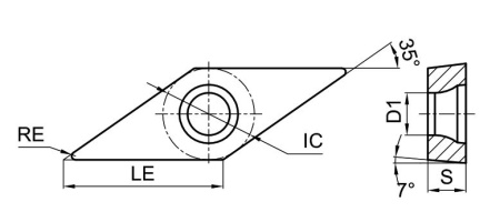 VCGX160408-AL-GN9120 Токарная пластина для точения Gesac
