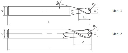 SH360-BH2-5-60-K Фреза монолитная твердосплавная Gesac