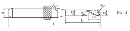 SM200-XT2-1-10-50-d4 Фреза монолитная твердосплавная Gesac