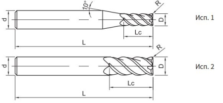 SH260-R4A-3-0.2-H-3 Фреза монолитная твердосплавная Gesac
