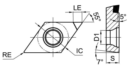 DCGW11T301-1GT-DNN125PM Пластина токарная Gesac