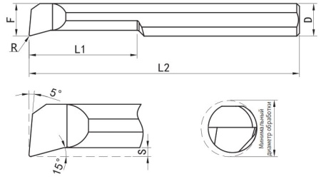 GHT-AR60R20L15 Минирезец твердосплавный Универсальный Gesac