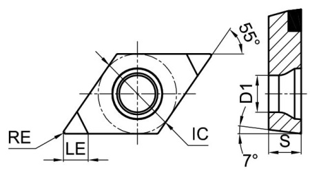 DCGW11T304M-2-BHC125P Пластина токарная Gesac