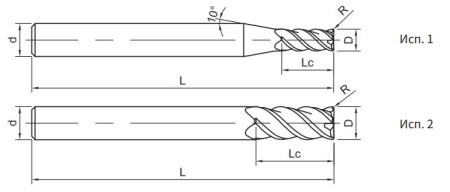 SH260-RH4A-2-60-0.5-H-6 Фреза монолитная твердосплавная Gesac