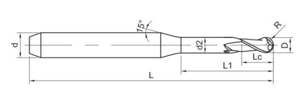 SM200-TP2-2-16-50-d6 Фреза монолитная твердосплавная Gesac