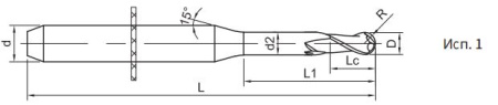 SM200-KL2-1.5-16-40-d3 Фреза монолитная твердосплавная Gesac