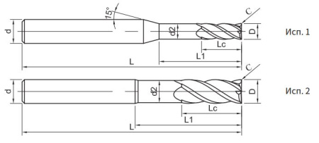 SP210-CN4-10030 Фреза монолитная твердосплавная Gesac