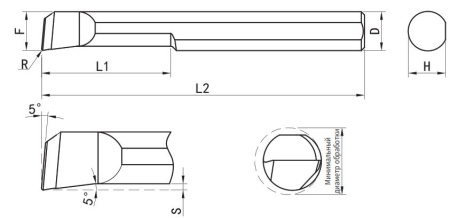 GHT-TR35R10L12 Минирезец твердосплавный Расточной Gesac