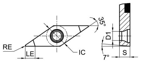 VCGW160404M-2-BHC125P Пластина токарная Gesac