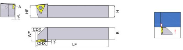 GBEL2525M4-15  Державка Канавочная Наружная Gesac