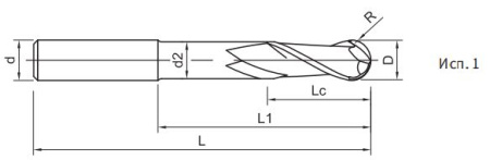 SA300-BN2-20080 Фреза монолитная твердосплавная Gesac